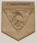 Gravure en bois d'un ecusson pompier